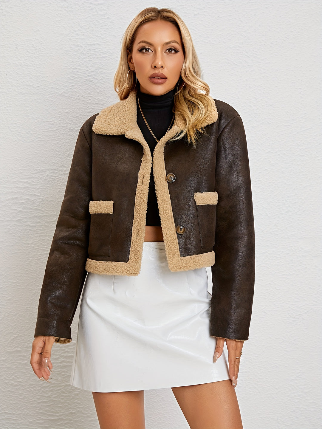 Helen | Cropped Shearling Jacket