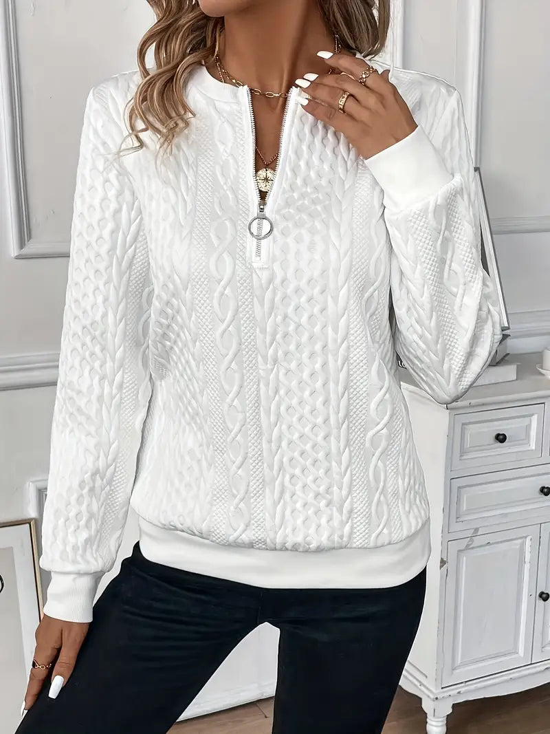 Chloe | Cable Knit Zip-Up