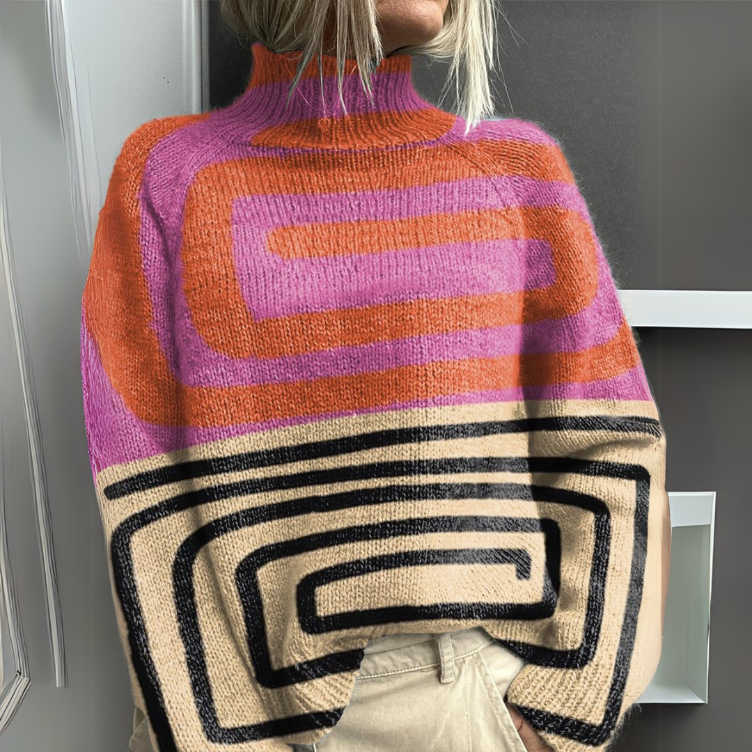 Mia | Rainbow Turtleneck Sweater