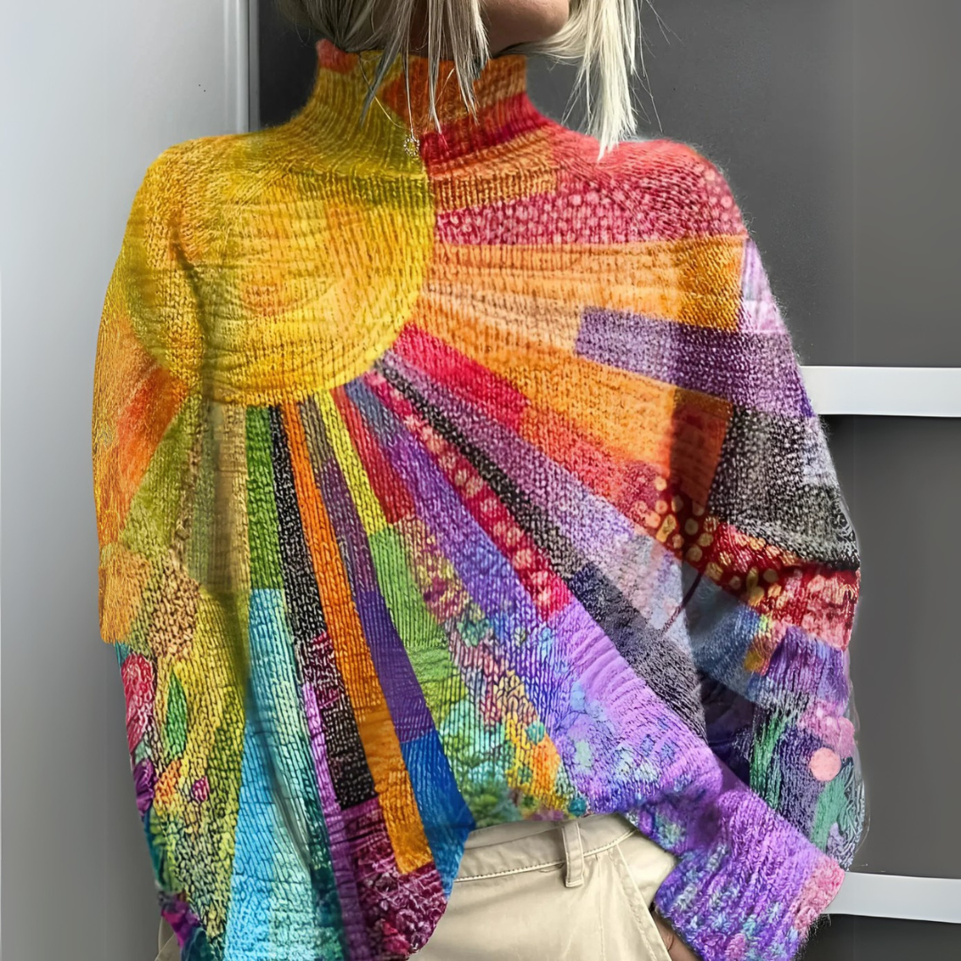 Mia | Rainbow Turtleneck Sweater