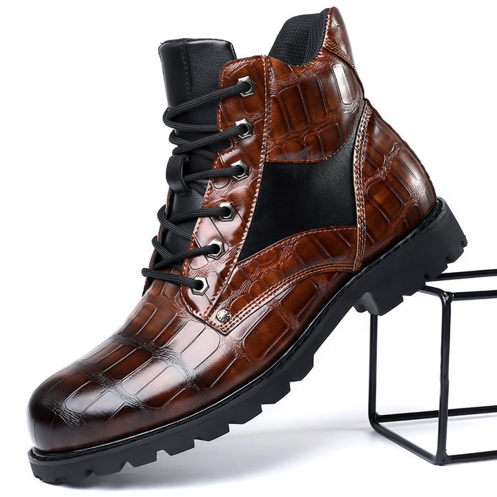 Robert | Croc Leather Boots