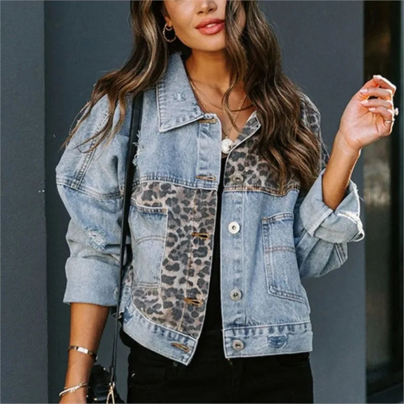 Aria | Leopard Denim Jacket