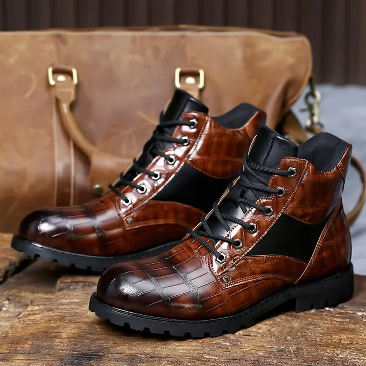 Robert | Croc Leather Boots