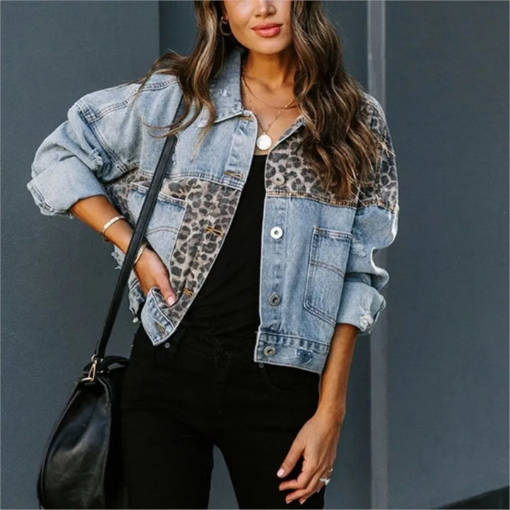 Aria | Leopard Denim Jacket