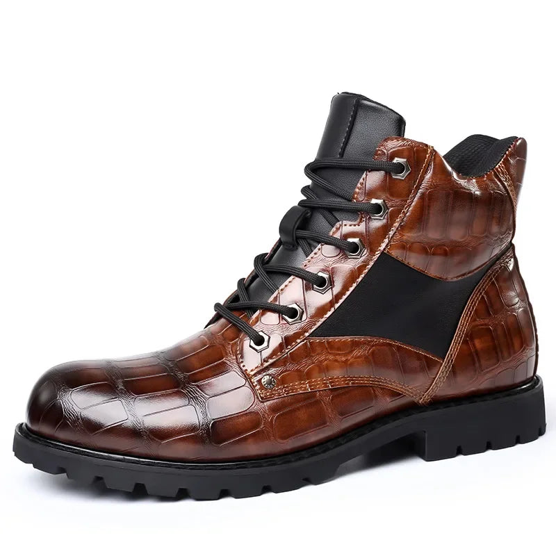 Robert | Croc Leather Boots