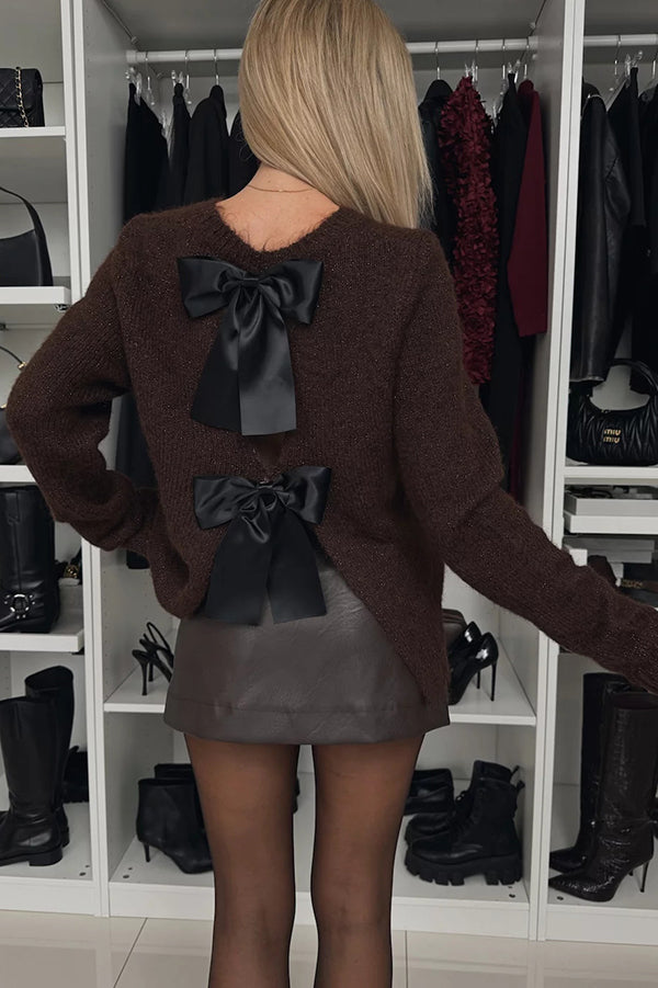 Lisa | Elegant Velvet Bow Knit