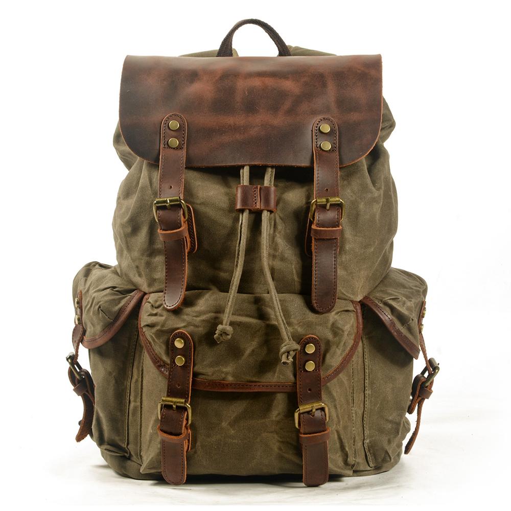 Aiden | Canvas Leather Backpack